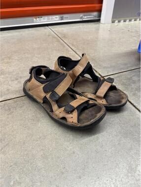 brown and black strap woodland sandals size 11 MENS